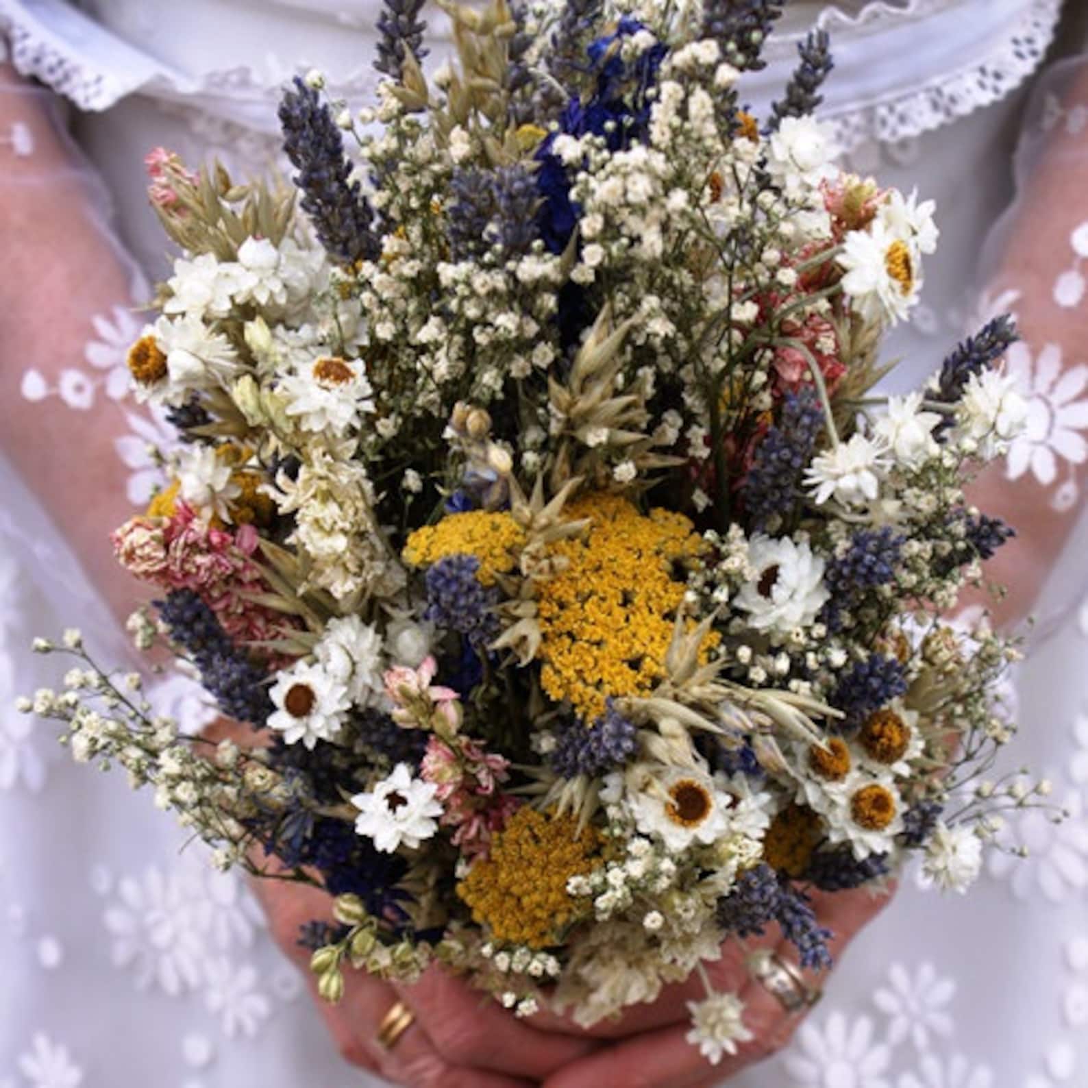Festival Meadow Dried Flower Bouquet Etsy UK