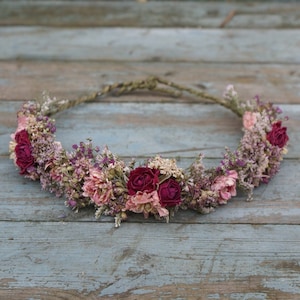 Summer Haze Dried Flowers Half Hair Flower Crown Bild 1