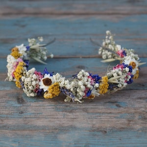 Festival Meadow Dried Flower Dainty Hair Band Crown