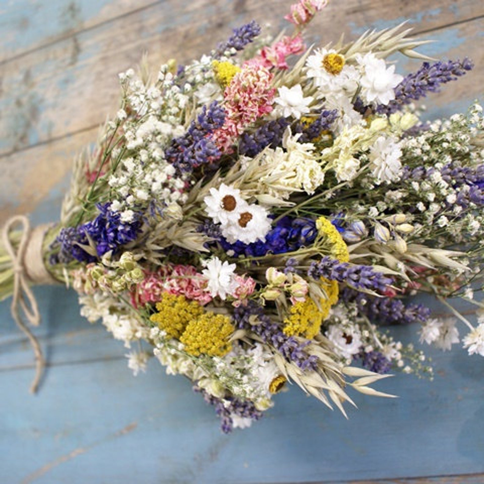 Festival Meadow Dried Flower Bouquet Etsy UK