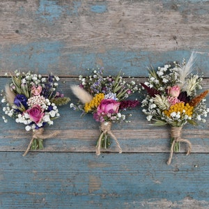 Meadow Mixed Dainty Dried Flower Wedding Buttonhole