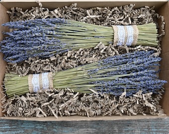 Set of 2 Dried Lavender Bouquets, Wedding, Birthdays, Gifts, Home and Office Decoration