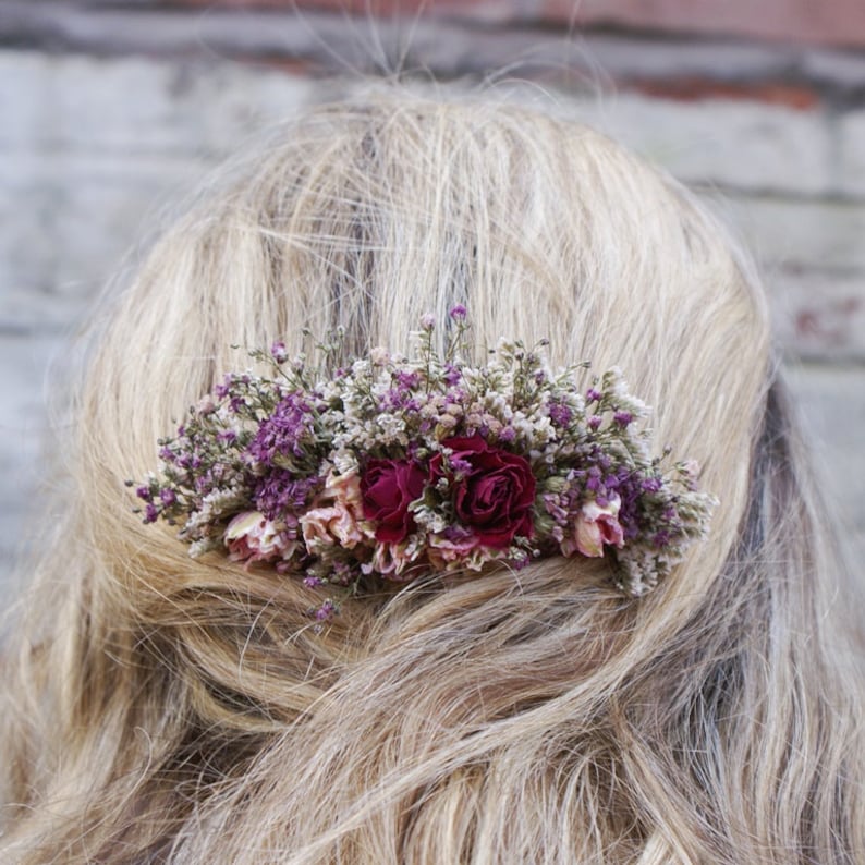 Summer Haze Dried Flower Hair Comb image 2