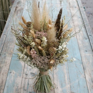 Pampas Prairie Blush Dried Flower Wedding Bouquet - Etsy