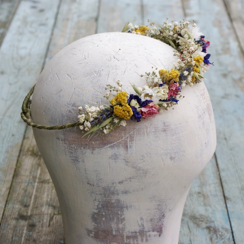 Festival Meadow Dried Flower Half Hair Crown image 4