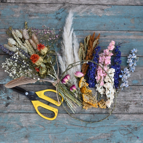 DIY Craft Dried Flower Hair Crown Kit Mixed Box