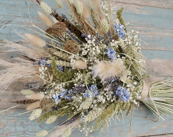 Pampas Prairie Sky Dried Flower Wedding Bouquet