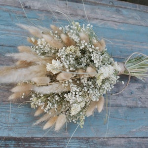 Pampas Boho Purity NH Dried Flower Wedding Bouquet