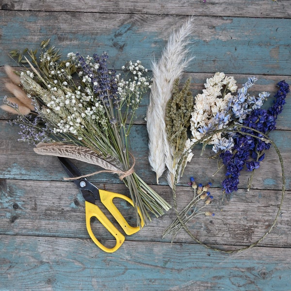 DIY Craft Dried Flower Hair Crown Kit Blues Box