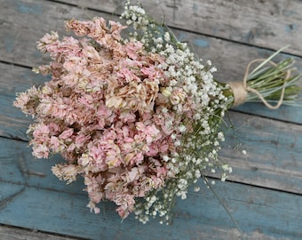 Boho Pink Cloud Wedding Dried Flower Bouquet