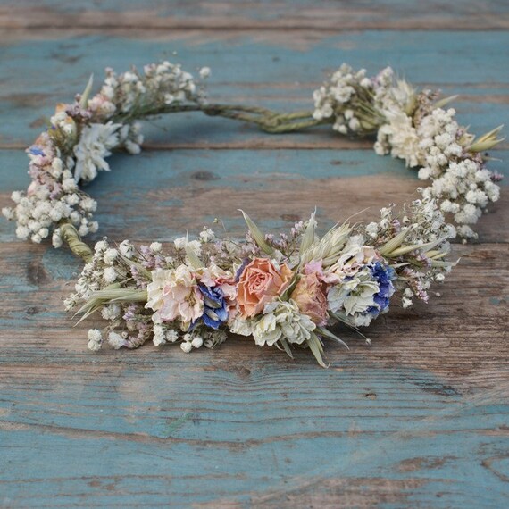 Meadow Pastels Dried Flower Hair Crown - Etsy Canada