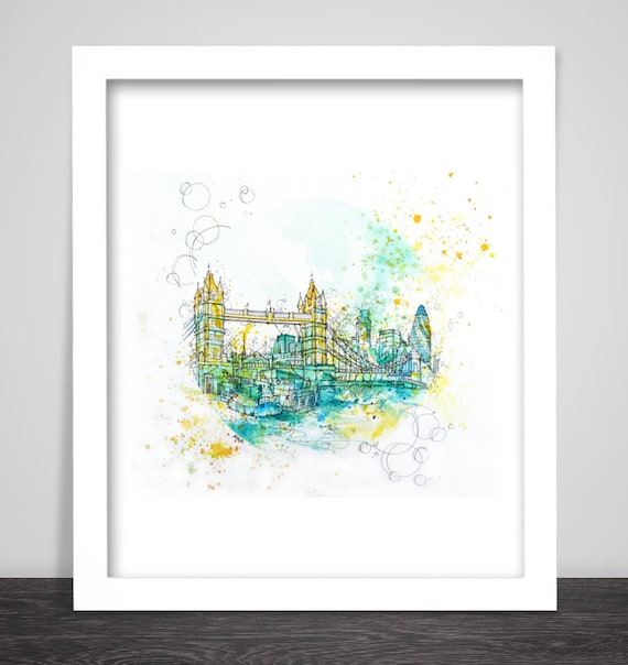 LONDON RIVER THAMES SKY VIEW PRINT ON FRAMED CANVAS WALL ART HOME DECORATION