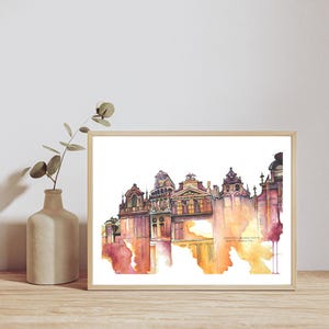 Grand-Place (Grote Markt), Brussels, Watercolor Painting, Belgium art, Architecture, City Life, Wall Art, Giclee Print