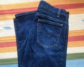 Vintage Levis Orange Tab 70s 80s Highwaisted Faded Dark fade Jeans zipper fly closure 32 X 36 Tall