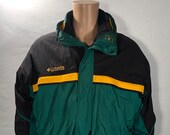 Vintage Mens COLUMBIA gizmo Radical Ski Jacket 3-in-1 Mens inner jacket 90s green gold black XL
