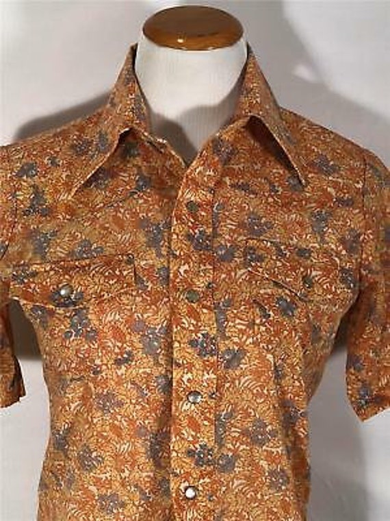 Vintage SEARS Put On Shop orange floral western X… - image 2