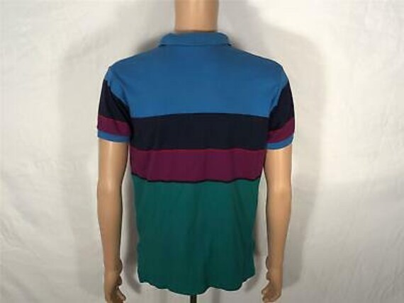 Vintage Ralph Lauren POLO 80s navy blue purple gr… - image 3