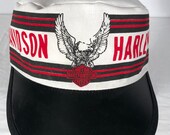 Vintage Harley Davidson red and black painters cap hat baseball deadstock 80s