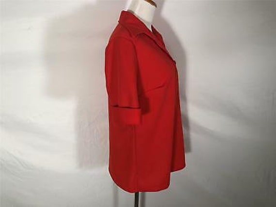 Vintage JC PENNEY FASHIONS red polyester blouse m… - image 3