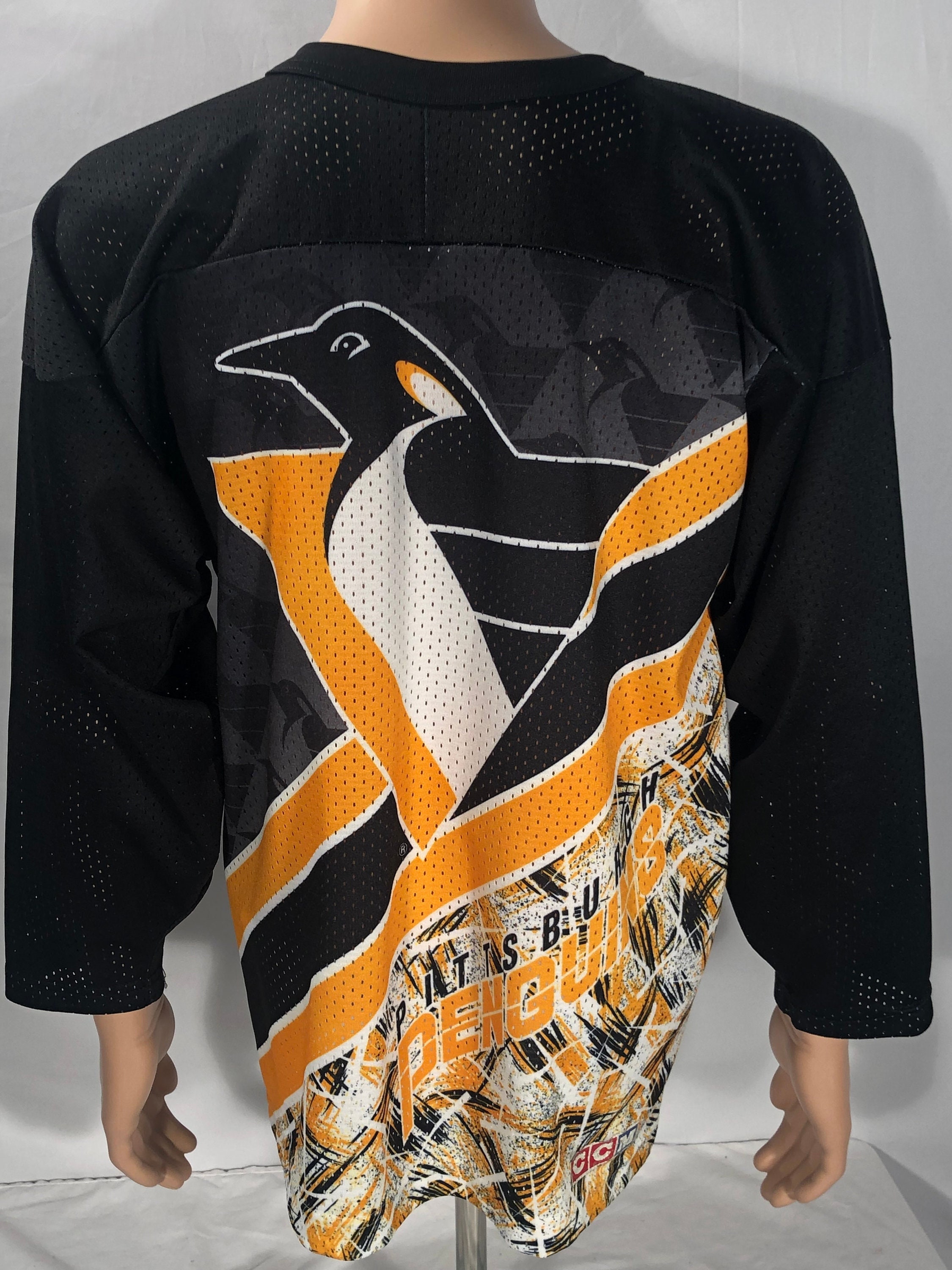 Starter Pittsburgh Penguins Robo Pen Fashion NHL Hockey Jersey Vintage Blue  M