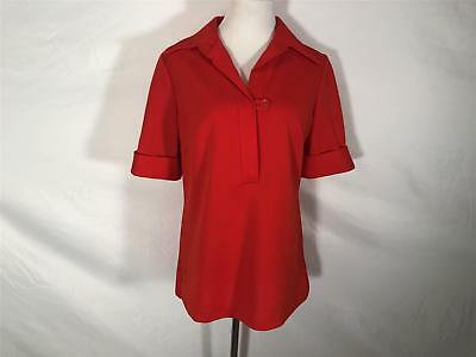 Vintage JC PENNEY FASHIONS Red Polyester Blouse Mod Womens - Etsy