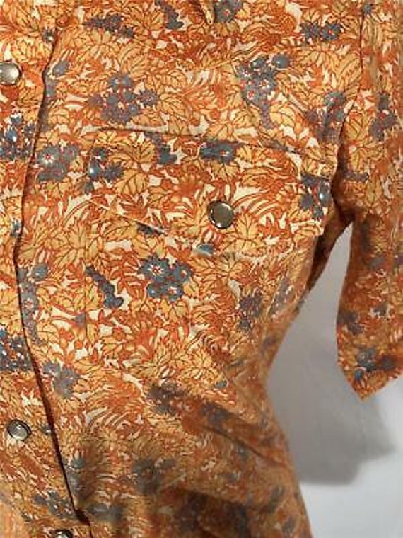 Vintage SEARS Put On Shop orange floral western X… - image 6