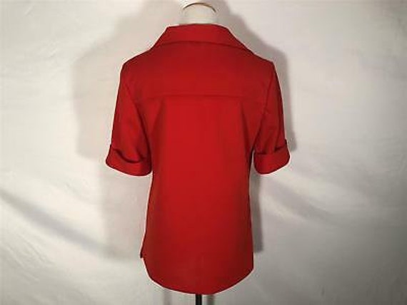 Vintage JC PENNEY FASHIONS red polyester blouse m… - image 4