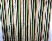 Vintage colorful striped table cloth canvas fabric blanket interesting colors 60"x 80"