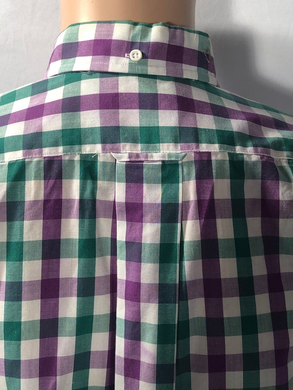 Vintage GANT brand purple green gingham foxhunt p… - image 6