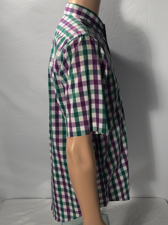 Vintage GANT brand purple green gingham foxhunt p… - image 4