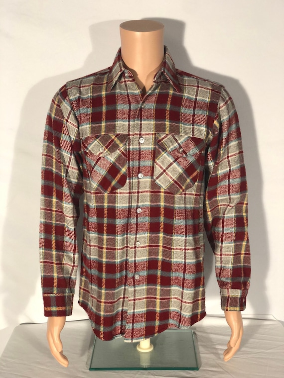 Vintage Mens OshKosh B'gosh flannel work wear grey