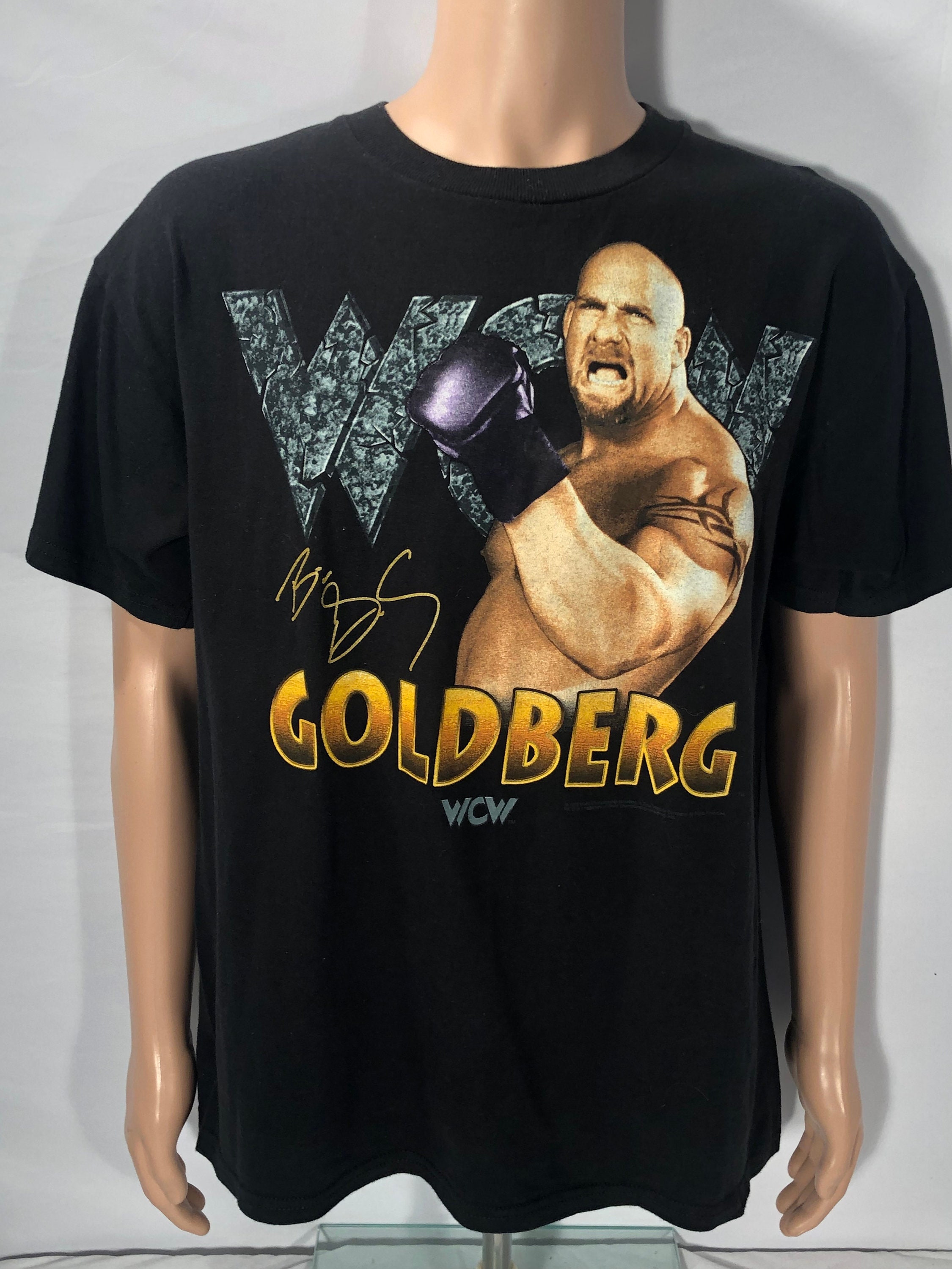 Vintage Mens WCW Bill Goldberg Wrestling 90s Graphics Short Sleeve