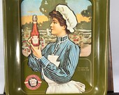 Vintage 1975 H.J. Heinz Ketchup Girl with the White Cap Serving Tray