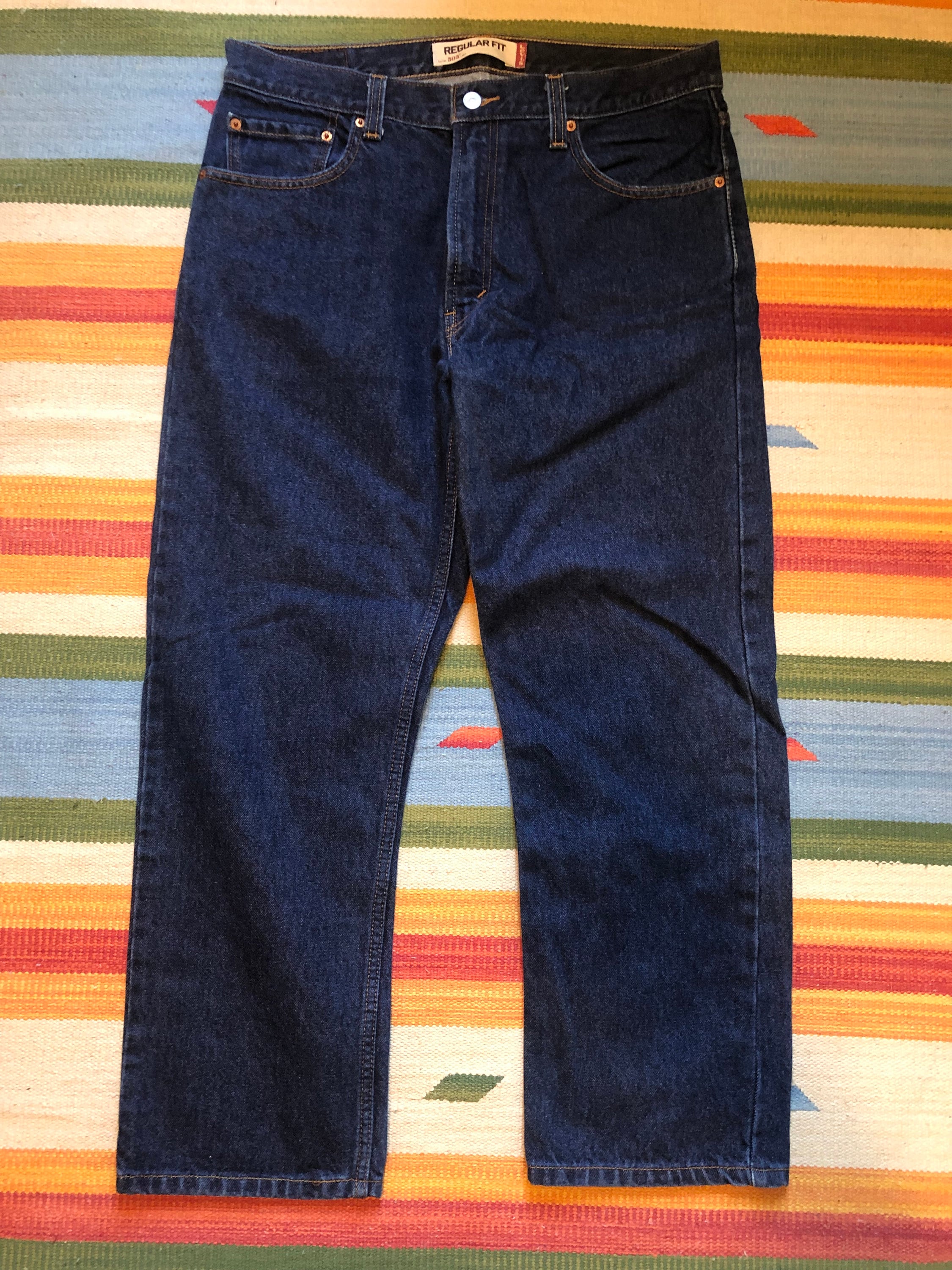 Vintage Levis 505 Highwaisted Faded Dark Fade Jeans Zipper Fly