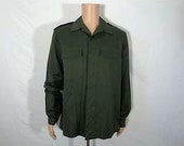Vintage West German Army fatigues uniform jacket 52L green Mens coat L