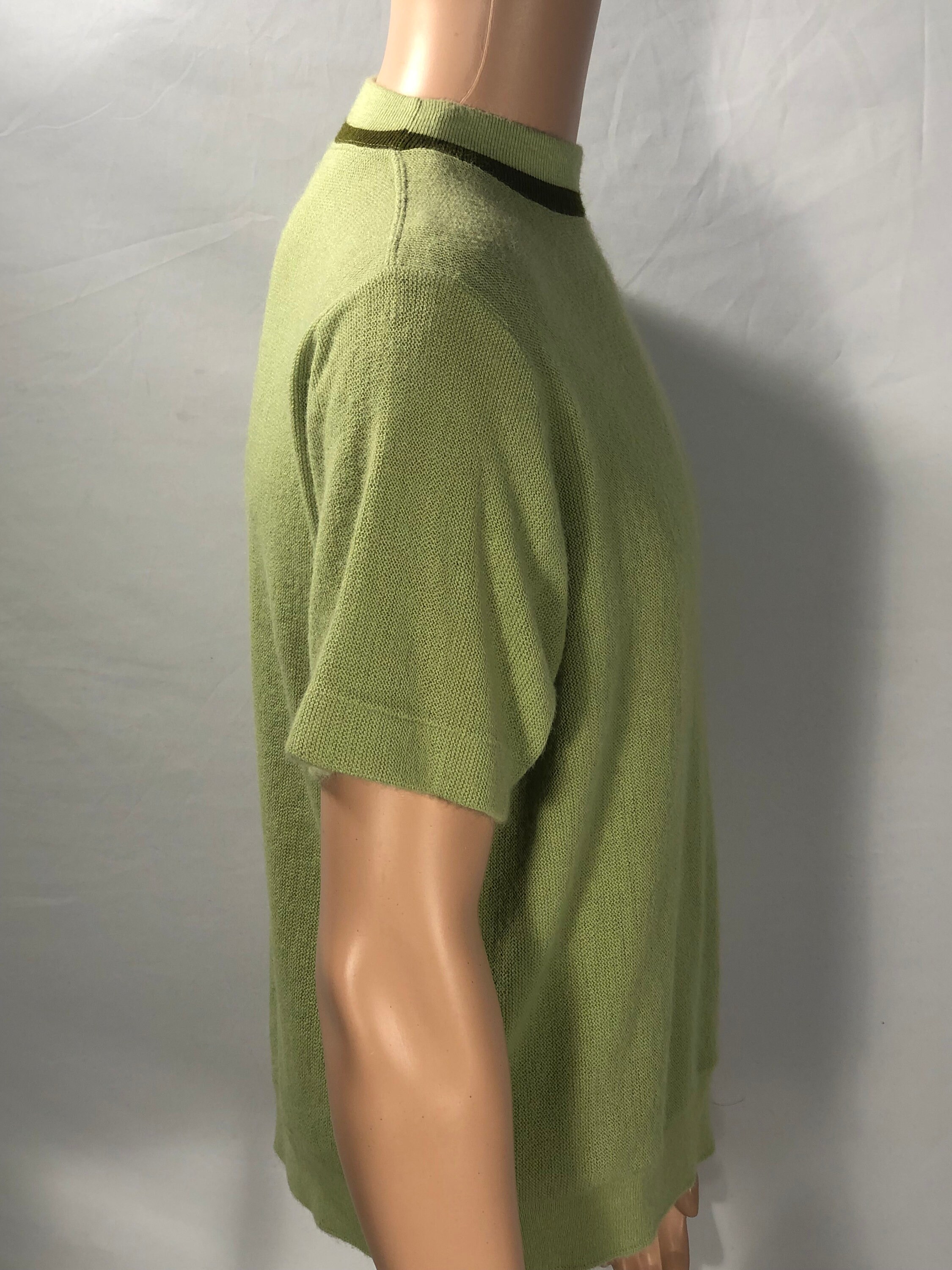 Vintage PURITAN GARY PLAYER Lime Pistachio Green Woven Mens