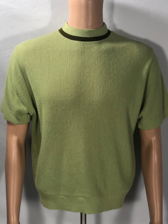 Vintage PURITAN GARY PLAYER Lime Pistachio Green Woven Mens