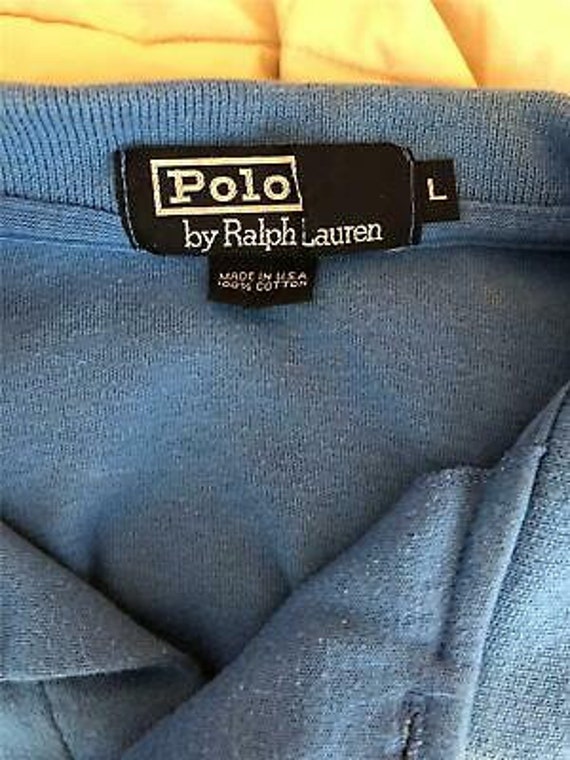 Vintage Ralph Lauren POLO 80s navy blue purple gr… - image 5