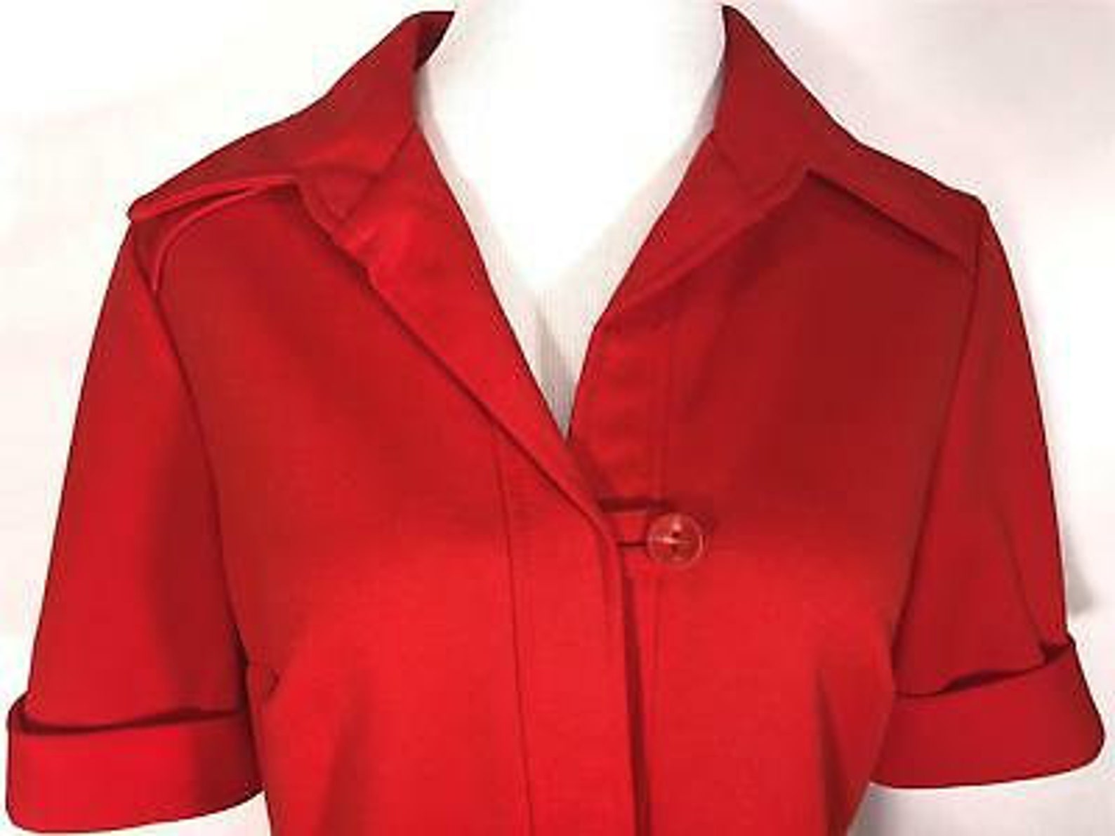 Vintage JC PENNEY FASHIONS Red Polyester Blouse Mod Womens Etsy