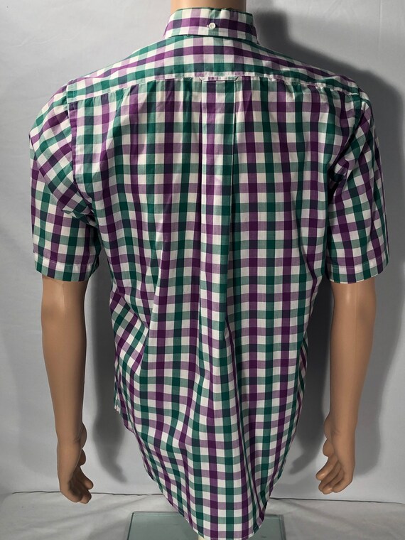 Vintage GANT brand purple green gingham foxhunt p… - image 5