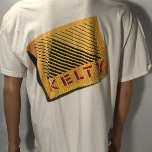 Vintage Mens Kelty First Name in Backpacking white 90s short sleeve t-shirt XL X-Large