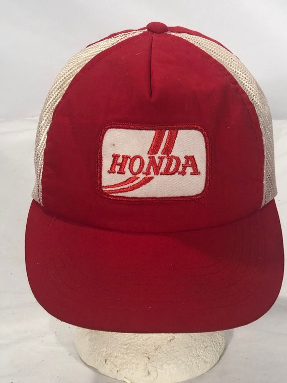 Vintage HONDA motorcycles red white trucker baseba