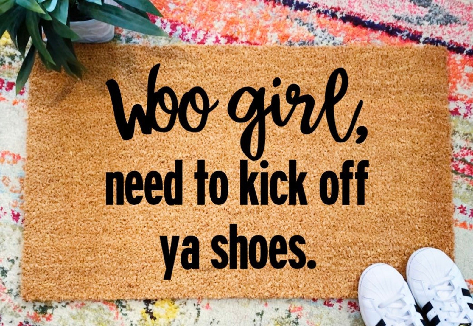 Woo Girl Need to Kick off Your Shoes Doormat. Funny Lizzo Etsy