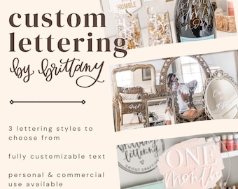 Anpassad bokstäver av BrittanyLettering - Digital nedladdning - Handbokstäver - Anpassad bokstäver - Anpassad kalligrafi - Anpassad handbokstäver