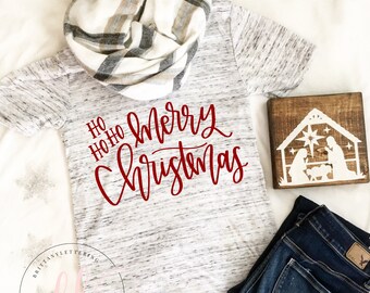 Ho Ho Ho Merry Christmas SVG - Ho Ho Ho SVG - Christmas SVG - Hand Lettered svg