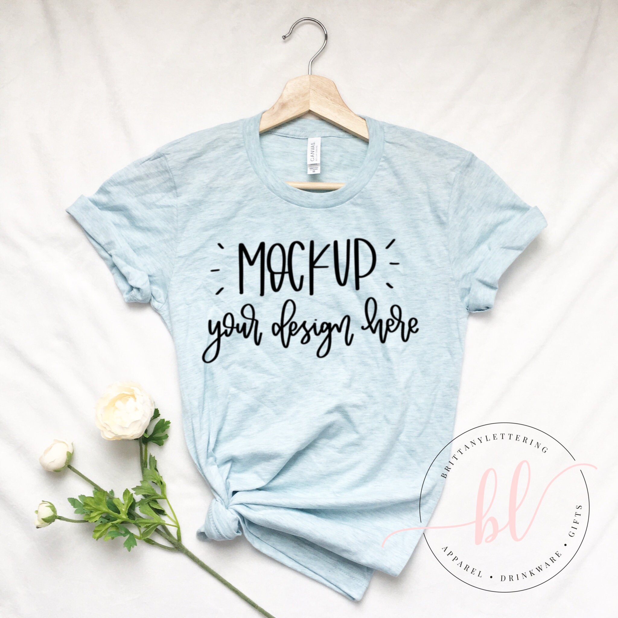 Bella Canvas Flat Lay Mockup Heather Prism Unisex Shirt Etsy