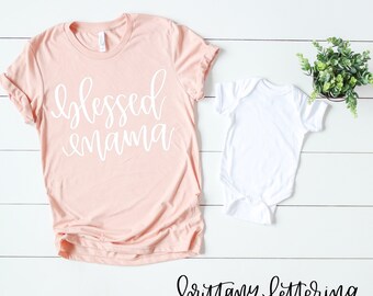 Blessed Mama SVG - Mom Life SVG - Sublimation Design -  Mom svg - Cricut Cut File - Silhouette Cut File - Design for Print