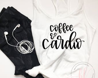 Coffee & Cardio SVG - Coffee and Cardio SVG - Coffee and Cardio - Coffee Lover - Hand Lettered SVG -