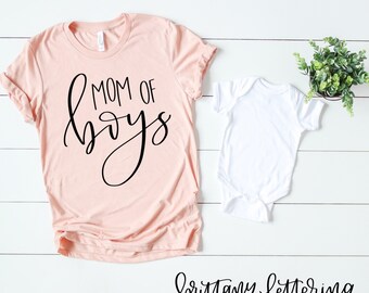 Mom Of Boys SVG - Mom Of Boys - Hand Lettered SVG
