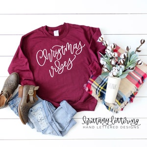 Christmas Vibes SVG - Christmas Design for Print - Christmas SVG - Sublimation Design - Christmas DIY - Cricut Cutting File - Silhouette image 3